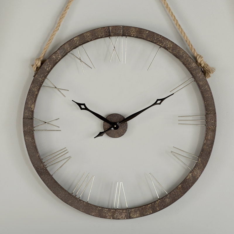Laurel Foundry Modern Farmhouse Oversized Hung On Rope 36" Wall Clock